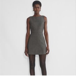 Babaton Dark Heather Grey Bond Dress in Wool